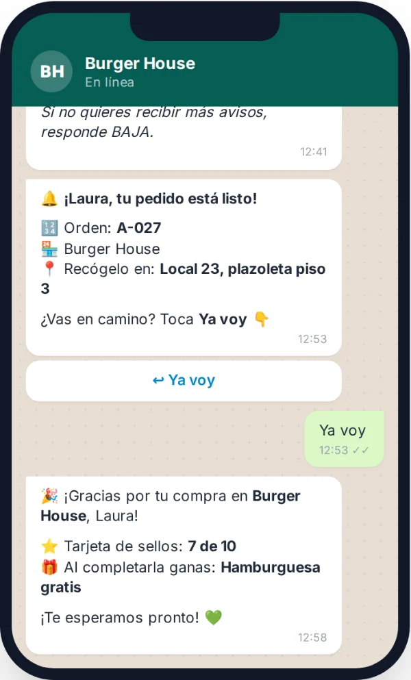 Mensajes de TurnoChat por WhatsApp